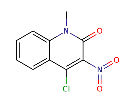 Molecular Structure of 79966-13-5 (4-Chloro-1-methyl-3-nitro-1H-quinolin-2-one)