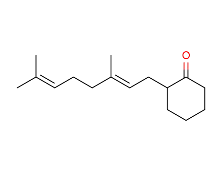 Molecular Structure of 74016-20-9 (Cyclohexanone, 2-(3,7-dimethyl-2,6-octadienyl)-, (E)-)