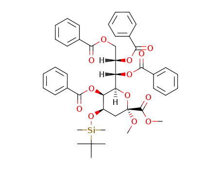 (2R,4R,5S,6R)-5-Benzoyloxy-4-(tert-butyl-dimethyl-silanyloxy)-2-methoxy-6-((1S,2S)-1,2,3-tris-benzoyloxy-propyl)-tetrahydro-pyran-2-carboxylic acid methyl ester