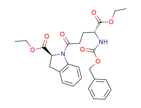 ethyl 1-<4-(N-carbobenzoxyamino)-4-carboethoxy-4(R)-butyryl>indoline-2(S)-carboxylic acid