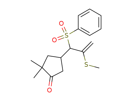 4-(1-Benzenesulfonyl-2-methylsulfanyl-allyl)-2,2-dimethyl-cyclopentanone