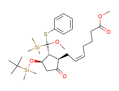 5-Heptenoic acid, 7-[3-[[(1,1-dimethylethyl)dimethylsilyl]oxy]-2-[methoxy(phenylthio)(trimeth ylsilyl)methyl]-5-oxocyclopentyl]-, methyl ester