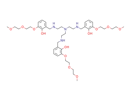 N(CH<sub>2</sub>CH<sub>2</sub>NHCH<sub>2</sub>C<sub>6</sub>H<sub>3</sub>(OH)OCH<sub>2</sub>CH<sub>2</sub>OCH<sub>2</sub>CH<sub>2</sub>OCH<sub>3</sub>)3