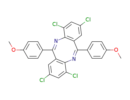 Molecular Structure of 121998-51-4 ((5Z,11Z)-2,4,8,10-Tetrachloro-6,12-bis-(4-methoxy-phenyl)-dibenzo[b,f][1,5]diazocine)