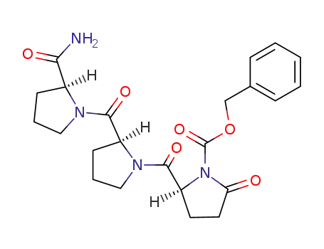 Molecular Structure of 78058-03-4 (L-Prolinamide, 5-oxo-1-[(phenylmethoxy)carbonyl]-L-prolyl-L-prolyl-)