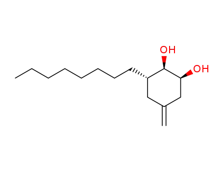 Molecular Structure of 105883-21-4 ((1S,2R,3S)-5-Methylene-3-octyl-cyclohexane-1,2-diol)