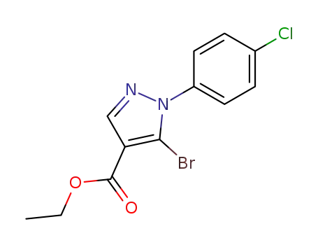 Molecular Structure of 110821-40-4 (Ethyl 5-bromo-1-(4-chlorophenyl)-1H-pyrazole-4-carboxylate)
