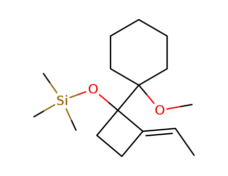 Molecular Structure of 88441-60-5 (Silane, [[2-ethylidene-1-(1-methoxycyclohexyl)cyclobutyl]oxy]trimethyl-,
(Z)-)
