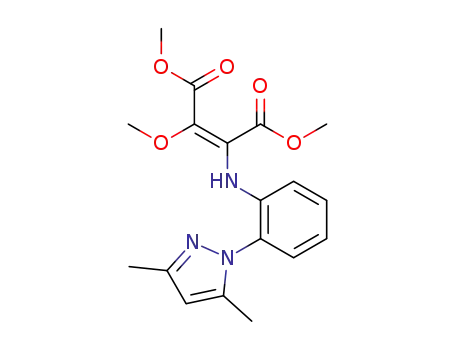 Molecular Structure of 88609-14-7 (2-Butenedioic acid,
2-[[2-(3,5-dimethyl-1H-pyrazol-1-yl)phenyl]amino]-3-methoxy-, dimethyl
ester)