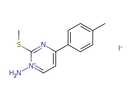 Molecular Structure of 126838-07-1 (Pyrimidinium, 1-amino-4-(4-methylphenyl)-2-(methylthio)-, iodide)