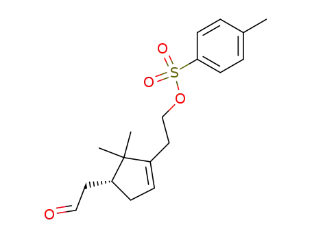 Molecular Structure of 144342-07-4 (3-Cyclopentene-1-acetaldehyde,
2,2-dimethyl-3-[2-[[(4-methylphenyl)sulfonyl]oxy]ethyl]-, (R)-)
