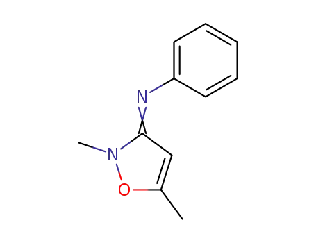 Molecular Structure of 91377-51-4 (Benzenamine, N-(2,5-dimethyl-3(2H)-isoxazolylidene)-)