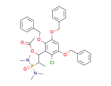 1-acetoxy-1-(2,3,5-tribenzyloxy-6-chlorophenyl)propan-2-ylphosphonic bis(dimethylamide)