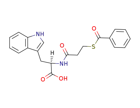 Molecular Structure of 78818-49-2 (N<sup>2</sup>-(S-benzoyl-3-mercaptopropanoyl)-D-tryptophan)
