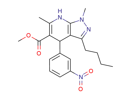1H-Pyrazolo[3,4-b]pyridine-5-carboxylic acid,
3-butyl-4,7-dihydro-1,6-dimethyl-4-(3-nitrophenyl)-, methyl ester