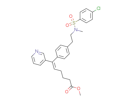 (E)-6-(4-{2-[(4-Chloro-benzenesulfonyl)-methyl-amino]-ethyl}-phenyl)-6-pyridin-3-yl-hex-5-enoic acid methyl ester