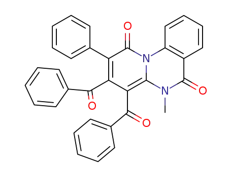 Molecular Structure of 95616-68-5 (1H-Pyrido[1,2-a]quinazoline-1,6(5H)-dione,
3,4-dibenzoyl-5-methyl-2-phenyl-)