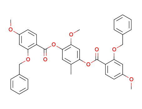Benzoic acid, 4-methoxy-2-(phenylmethoxy)-,
2-methoxy-5-methyl-1,4-phenylene ester