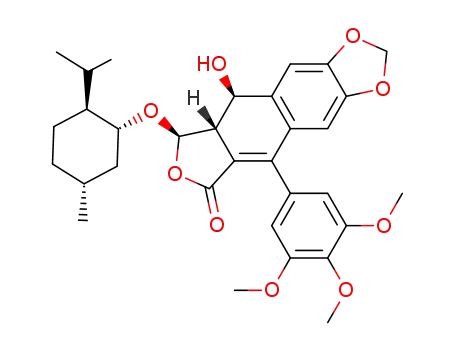 (8R,8aS,9R)-9-Hydroxy-8-((1R,2S,5R)-2-isopropyl-5-methyl-cyclohexyloxy)-5-(3,4,5-trimethoxy-phenyl)-8a,9-dihydro-8H-furo[3',4':6,7]naphtho[2,3-d][1,3]dioxol-6-one