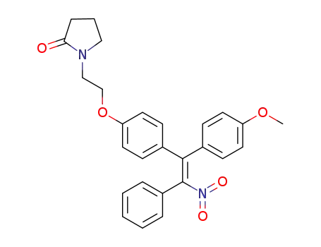 Molecular Structure of 87261-96-9 (2-(4-(2-Nitro-1-(4-methoxyphenyl)-2-phenylvinyl)phenoxy)-N-ethylpyrrolidin-2-one)