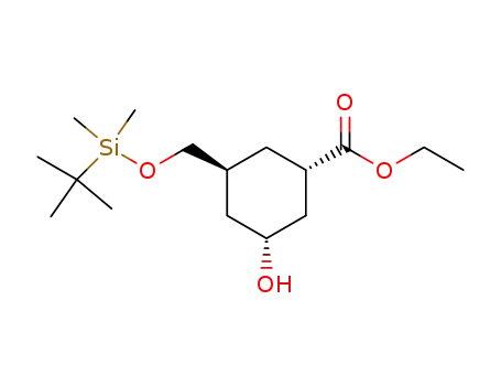 (+/-)-(1S*,3S*,5R*)-ethyl-3-(tert.-butyldimethylsilyloxy)methyl-5-hydroxycyclohexylcarboxylate