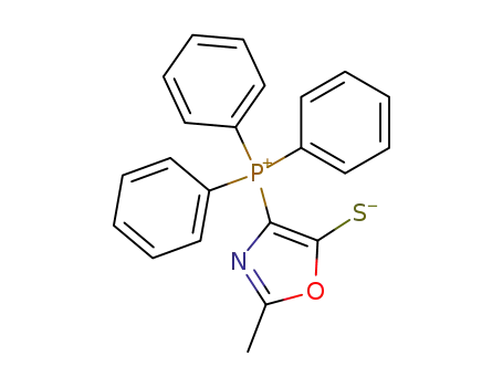 Molecular Structure of 76621-59-5 (5(4H)-Oxazolethione, 2-methyl-4-(triphenylphosphoranylidene)-)