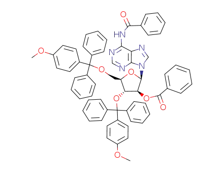 N,2'-O-dibenzoyl-3',5'-O-bis-monomethoxytrityl arabinosyladenine