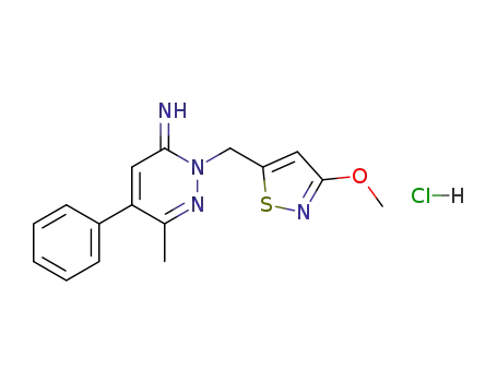 3(2H)-Pyridazinimine,
2-[(3-methoxy-5-isothiazolyl)methyl]-6-methyl-5-phenyl-,
monohydrochloride