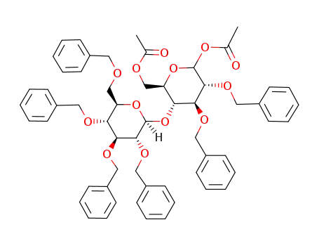 Acetic acid (2R,3R,4S,5R)-6-acetoxy-4,5-bis-benzyloxy-3-((2S,3R,4S,5R,6R)-3,4,5-tris-benzyloxy-6-benzyloxymethyl-tetrahydro-pyran-2-yloxy)-tetrahydro-pyran-2-ylmethyl ester