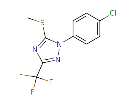 Molecular Structure of 89522-05-4 (1H-1,2,4-Triazole, 1-(4-chlorophenyl)-5-(methylthio)-3-(trifluoromethyl)-)