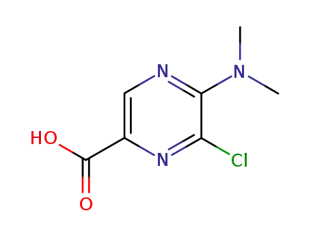 Molecular Structure of 848187-36-0 (Pyrazinecarboxylic acid, 6-chloro-5-(dimethylamino)-)