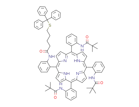 meso-β-<o-<6-(tritylthio)pentanamido>phenyl>-α,α,α-tris<(o-pyvalamido)phenyl>porphyrin