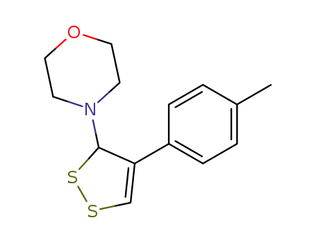 Molecular Structure of 113524-76-8 (Morpholine, 4-[4-(4-methylphenyl)-3H-1,2-dithiol-3-yl]-)
