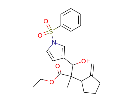 ethyl (αξ,βξ)-β-hydroxy-α-methyl-α-<(ξ)-2-methylenecyclopentyl>-1-(phenylsulfonyl)-1H-pyrrole-3-propanoate
