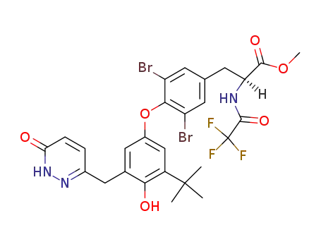 L-3,5-dibromo-3'-<(6-oxo-1,6-dihydropyridazin-3-yl)methyl>-5'-t-butyl-N-trifluoroacetylthyronine methyl ester
