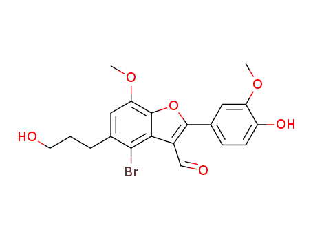 4-bromo-5-(3-hydroxypropyl)-7-methoxy-2-(3'-methoxy-4'-hydroxyphenyl)benzo<b>furan-3-carbaldehyde