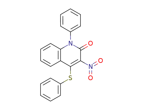 Molecular Structure of 141945-66-6 (2(1H)-Quinolinone,3-nitro-1-phenyl-4-(phenylthio)-)