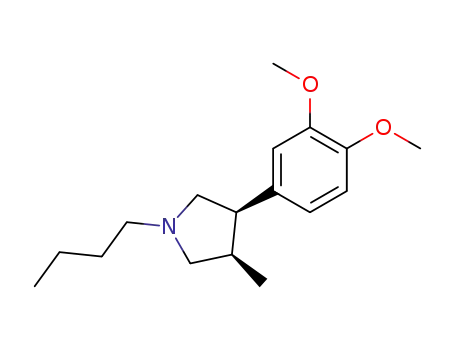 Pyrrolidine, 1-butyl-3-(3,4-dimethoxyphenyl)-4-methyl-, cis-