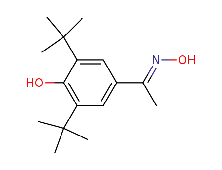 Molecular Structure of 69230-88-2 (Ethanone, 1-[3,5-bis(1,1-dimethylethyl)-4-hydroxyphenyl]-, oxime, (E)-)