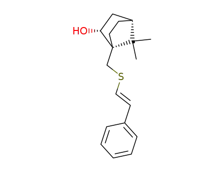 Molecular Structure of 127891-50-3 ((E)-(1S,2R,4R)7,7-dimethyl-1-<(2'-phenylethenyl)thio>methyl-bicyclo<2.2.1>heptan-2-ol)