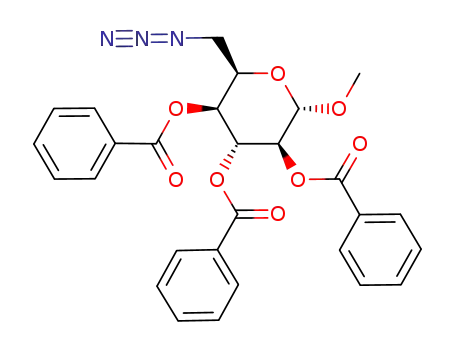Molecular Structure of 92516-59-1 (methyl 6-azido-2,3,4-tri-O-benzoyl-6-deoxy-α-D-idopyranoside)