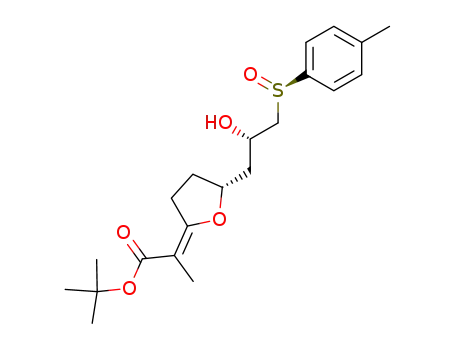 2-[(R)-5-[(S)-2-Hydroxy-3-((R)-toluene-4-sulfinyl)-propyl]-dihydro-furan-(2E)-ylidene]-propionic acid tert-butyl ester