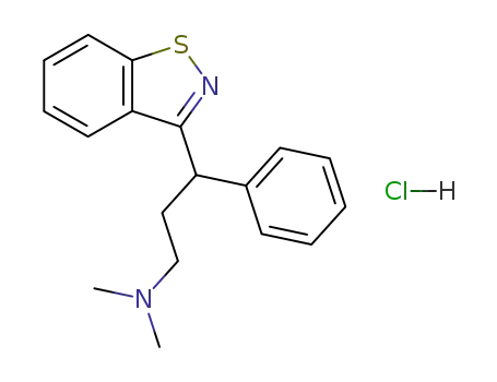 3-(1,2-benzothiazol-3-yl)-N,N-dimethyl-3-phenylpropan-1-amine hydrochloride (1:1)