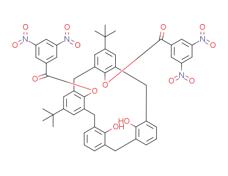 Molecular Structure of 137258-47-0 (5,11-di-tert-butyl-25,26-bis((3,5-dinitrobenzoyl)oxy)-27,28-dihydroxycalix<4>arene)