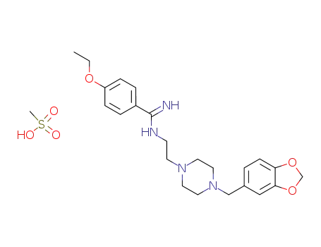 Benzenecarboximidamide, N-(2-(4-(1,3-benzodioxol-5-ylmethyl)-1-piperazinyl)ethyl)-4-ethoxy-, monomethanesulfonate
