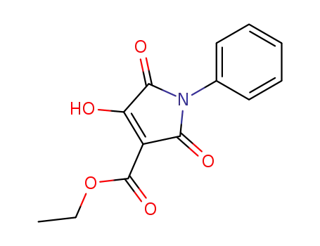 Molecular Structure of 113709-96-9 (1H-Pyrrole-3-carboxylic acid,
2,5-dihydro-4-hydroxy-2,5-dioxo-1-phenyl-, ethyl ester)