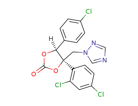 1,3-Dioxolan-2-one, 5-(4-chlorophenyl)-4-(2,4-dichlorophenyl)-4-(1H-1,2,4-triazol-1-ylmethyl)-, (4R,5R)-