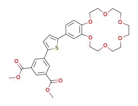 5-[5-(6,7,9,10,12,13,15,16,18,19-Decahydro-5,8,11,14,17,20-hexaoxa-benzocyclooctadecen-2-yl)-thiophen-2-yl]-isophthalic acid dimethyl ester