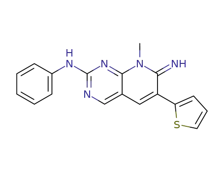 (7-Imino-8-methyl-6-thiophen-2-yl-7,8-dihydro-pyrido[2,3-d]pyrimidin-2-yl)-phenyl-amine