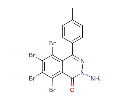 Molecular Structure of 143880-35-7 (1(2H)-Phthalazinone, 2-amino-5,6,7,8-tetrabromo-4-(4-methylphenyl)-)